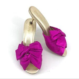 Pink Lilly Pulitzer Berry Soiree Ashley Mule Sandal sz 7